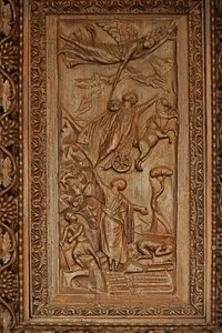 Panel from 5th Century Door: The Ascension of Elijah by Unknown